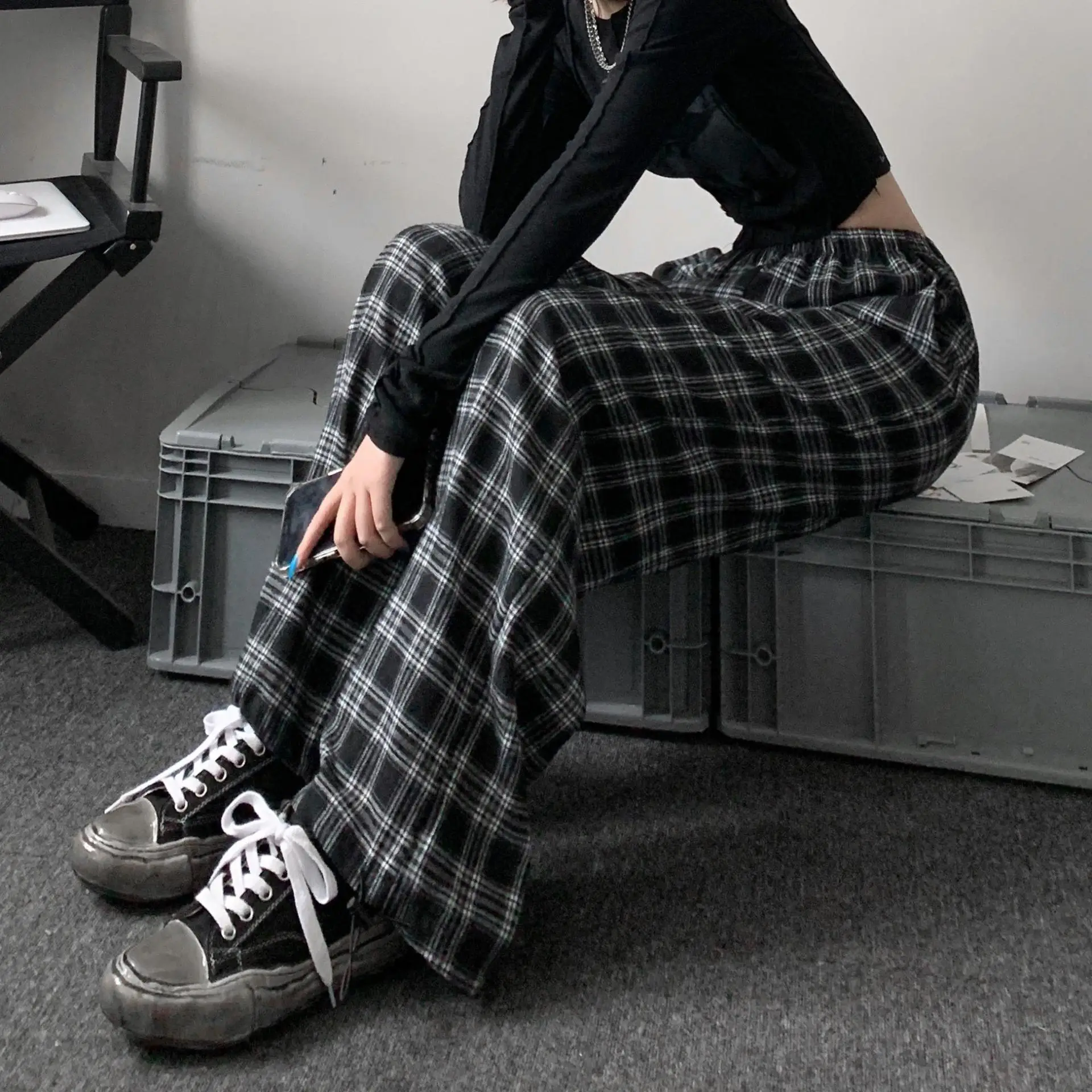 Fleece Plaid Winter Pants Women Large Thick Warm Casual Wear - Image 4
