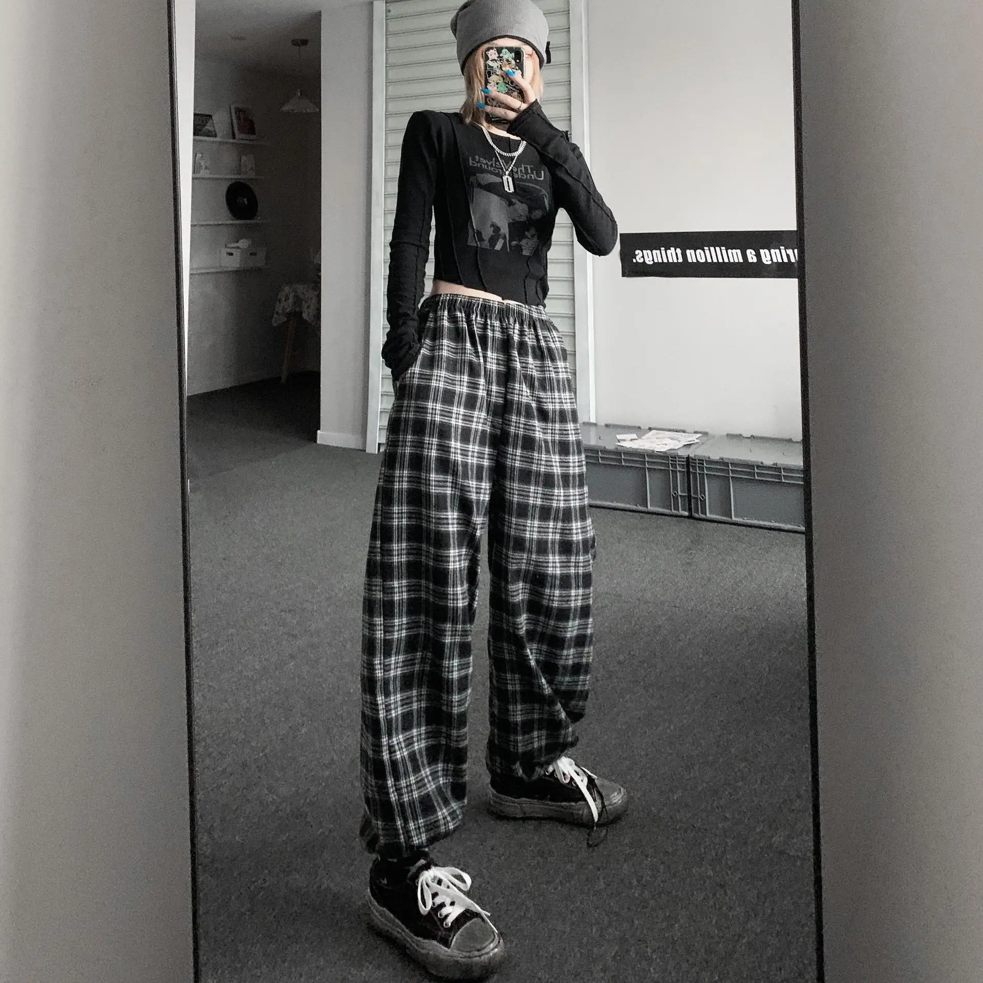 Fleece Plaid Winter Pants Women Large Thick Warm Casual Wear — feature 2