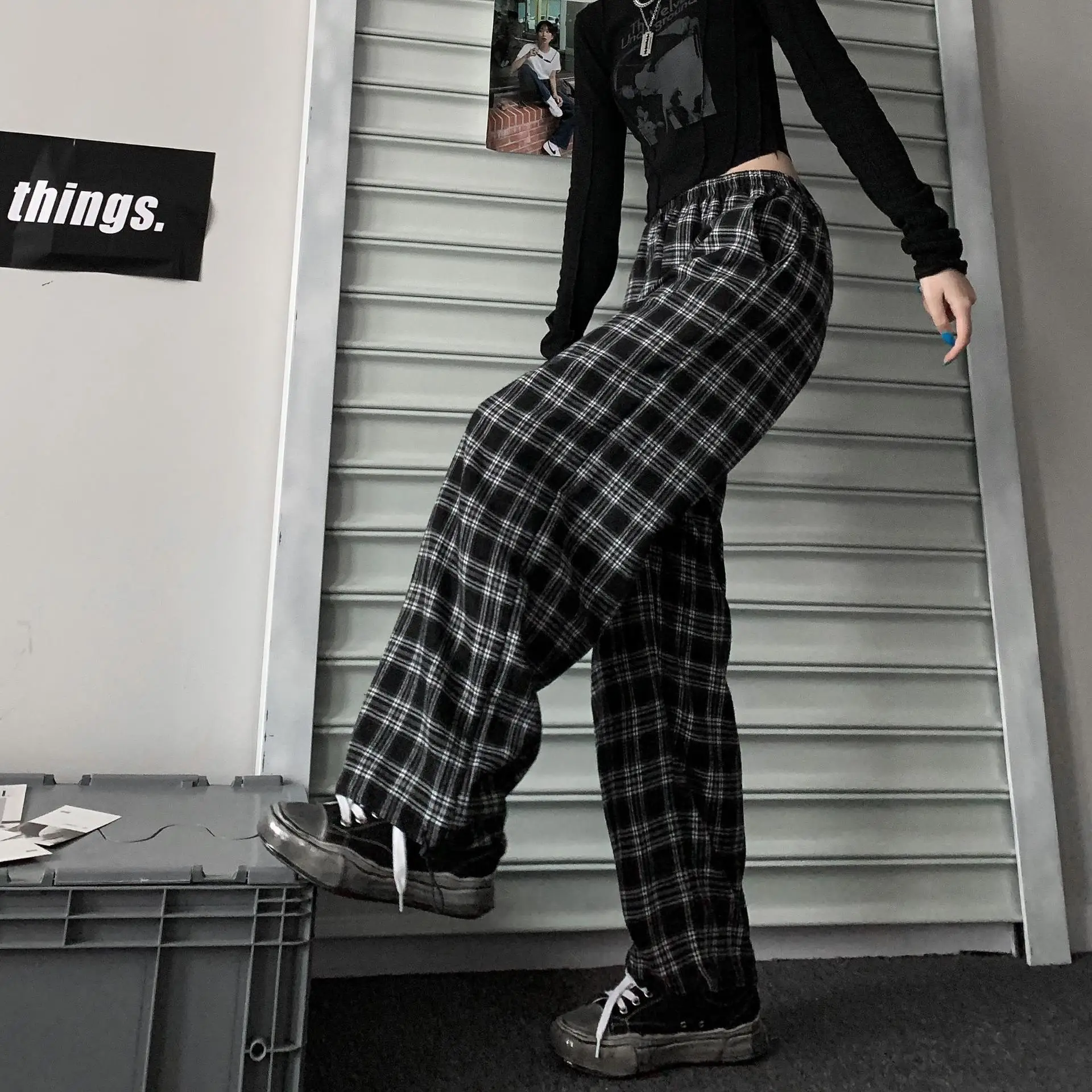 Fleece Plaid Winter Pants Women Large Thick Warm Casual Wear — feature 3