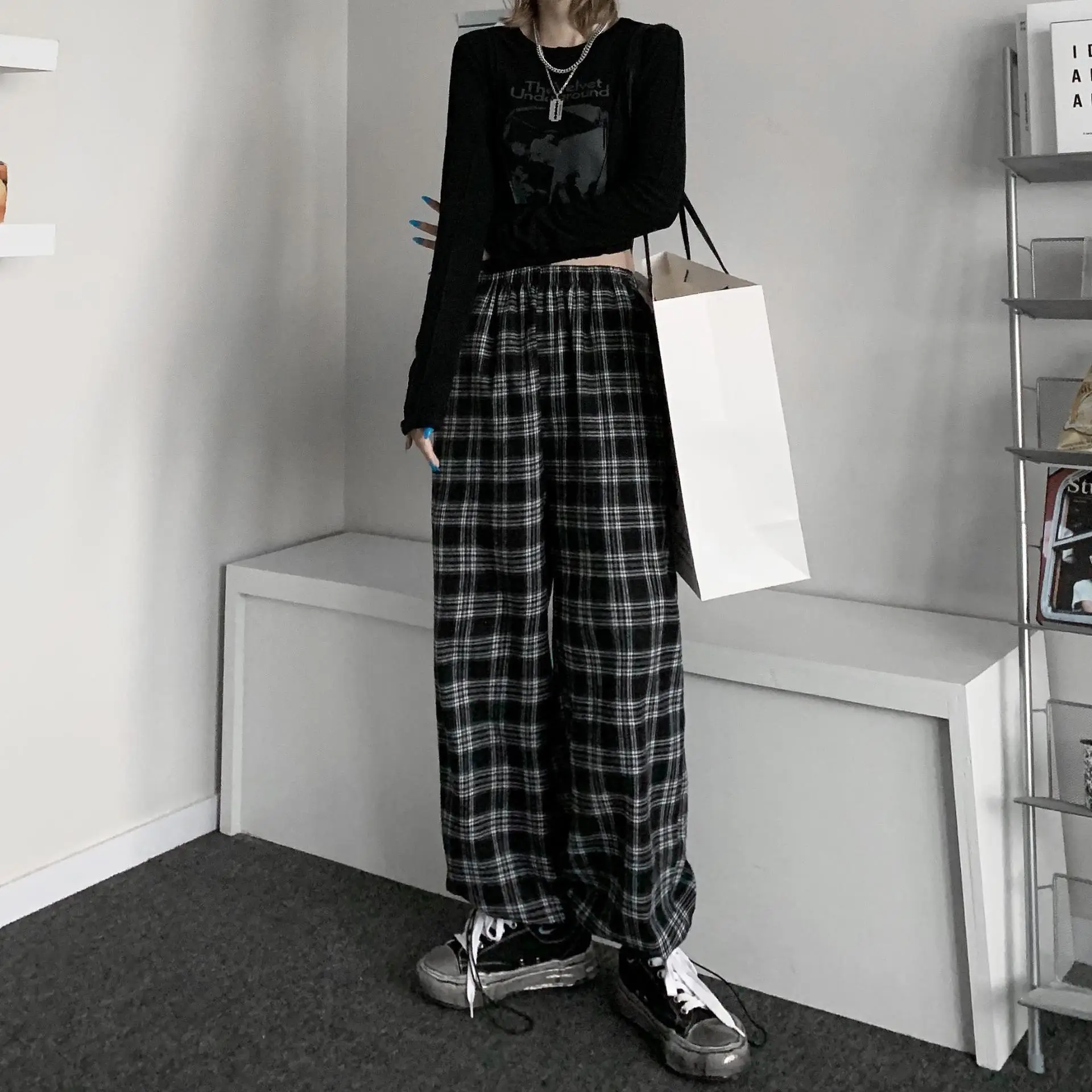Fleece Plaid Winter Pants Women Large Thick Warm Casual Wear — feature 5