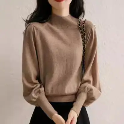 Women Half Turtleneck Sweater Dark Blue 2024 - Image 8