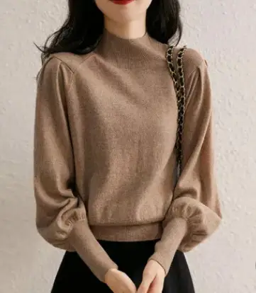 Women Half Turtleneck Sweater Dark Blue 2024 - Image 4
