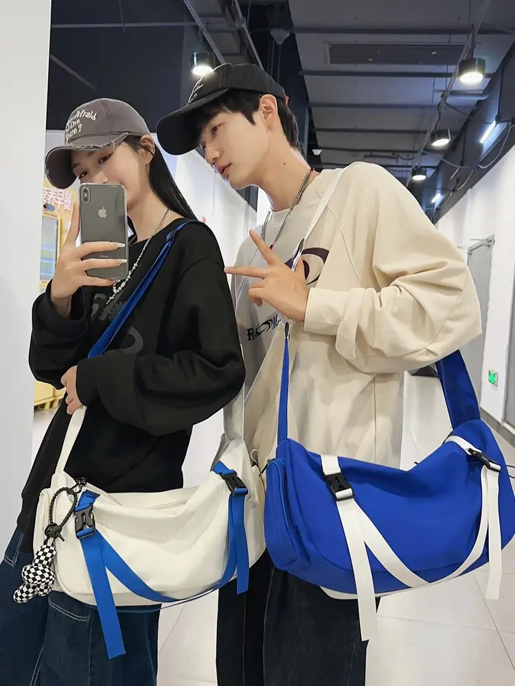 Men's Black Crossbody Bag Large Capacity Japanese Style - Image 8