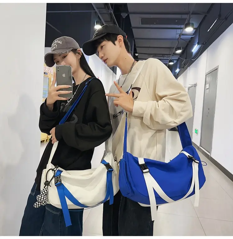 Men's Black Crossbody Bag Large Capacity Japanese Style — feature 11