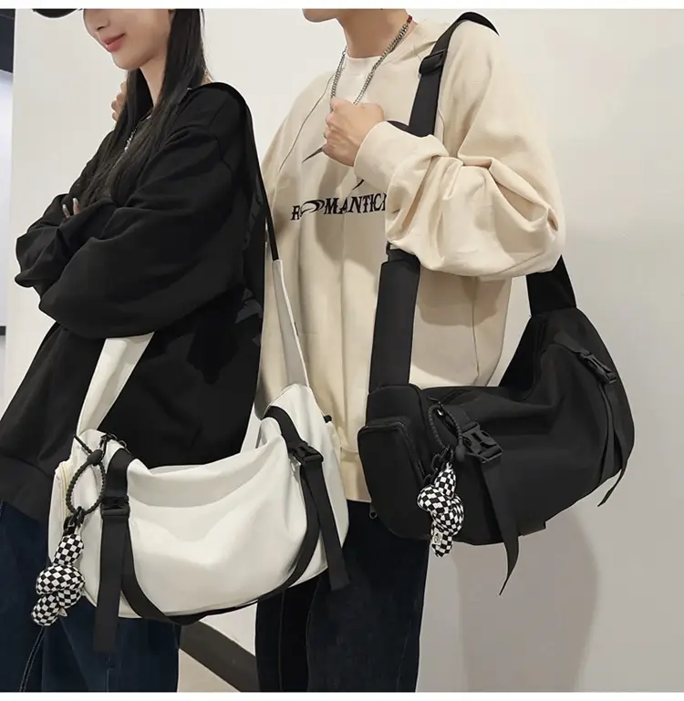 Men's Black Crossbody Bag Large Capacity Japanese Style — feature 15