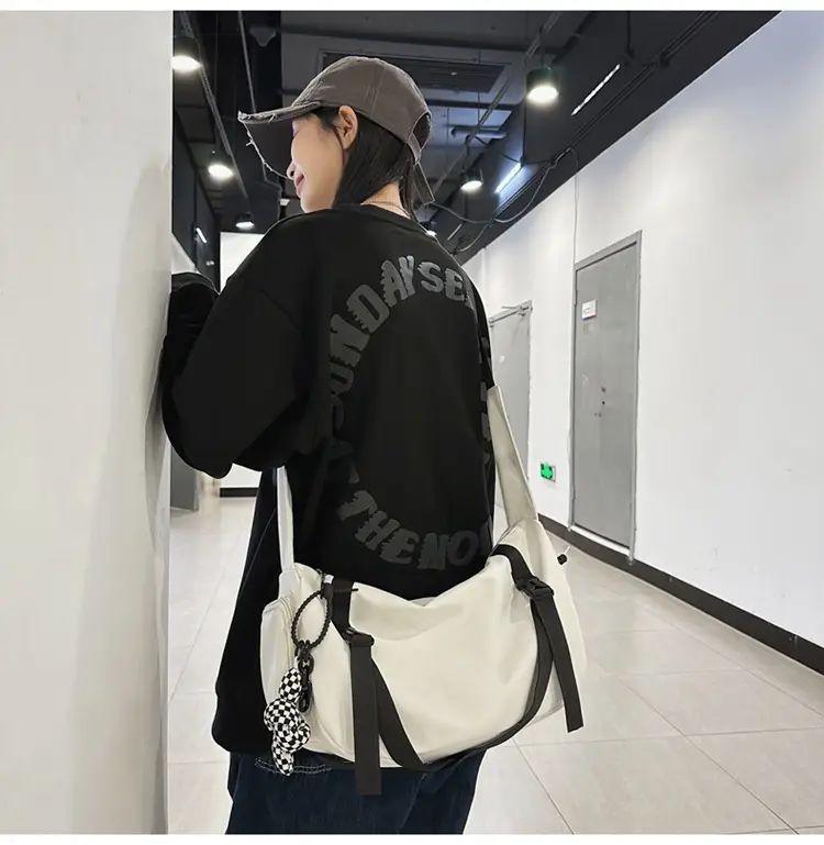 Men's Black Crossbody Bag Large Capacity Japanese Style — feature 16