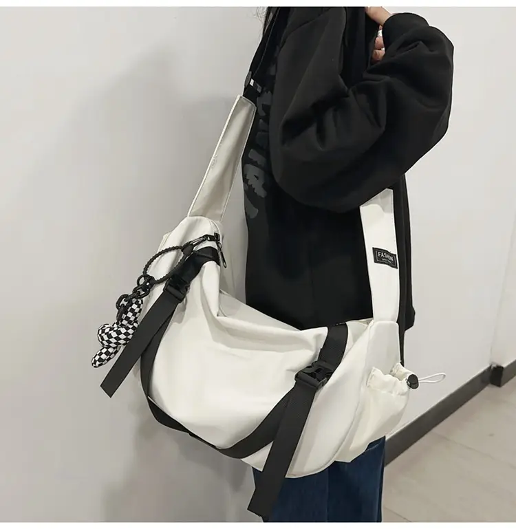 Men's Black Crossbody Bag Large Capacity Japanese Style — feature 17