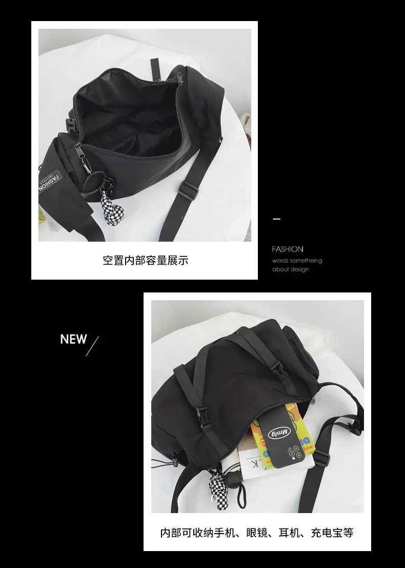 Men's Black Crossbody Bag Large Capacity Japanese Style — feature 41