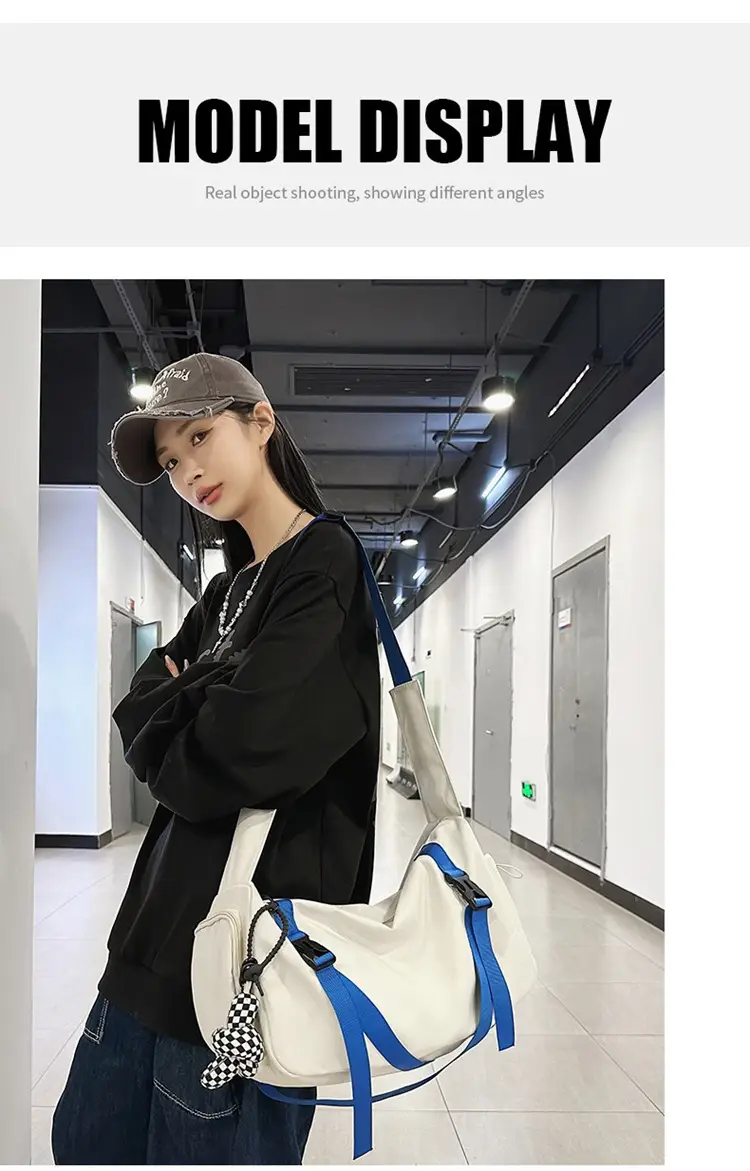 Men's Black Crossbody Bag Large Capacity Japanese Style — feature 8