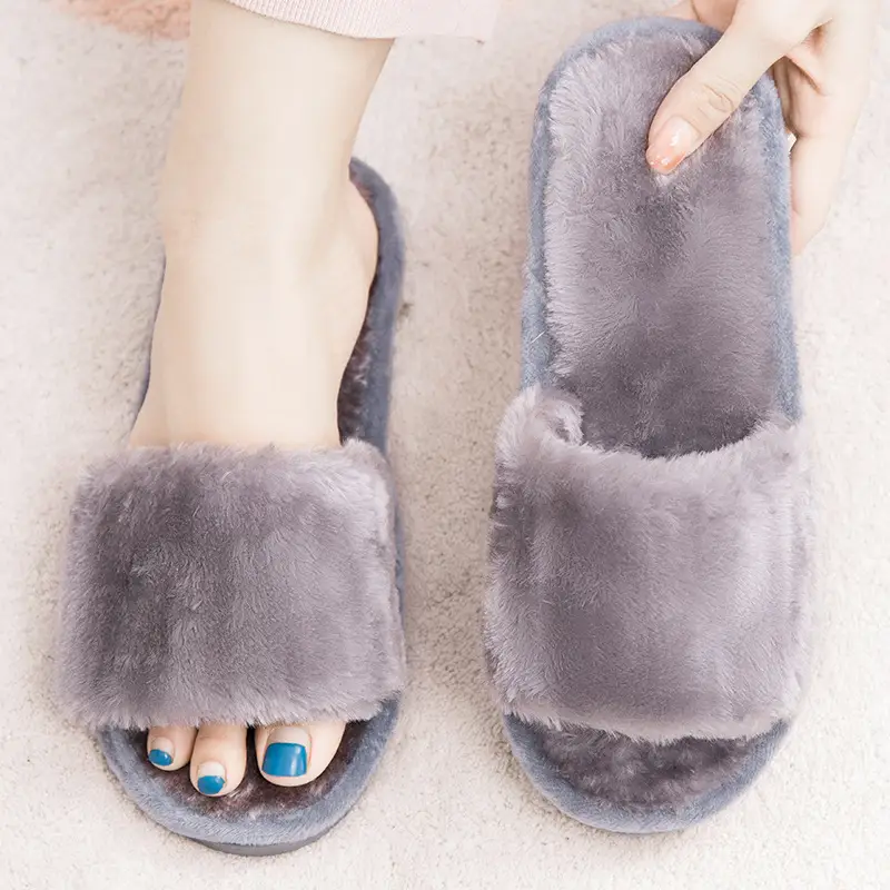 Home Non-Slip Cotton Slippers, Warm Plush Slip-Ons, Indoor Home Shoes, Winter Furry Shoes for Women, Wholesale from Manufacturer - Image 5