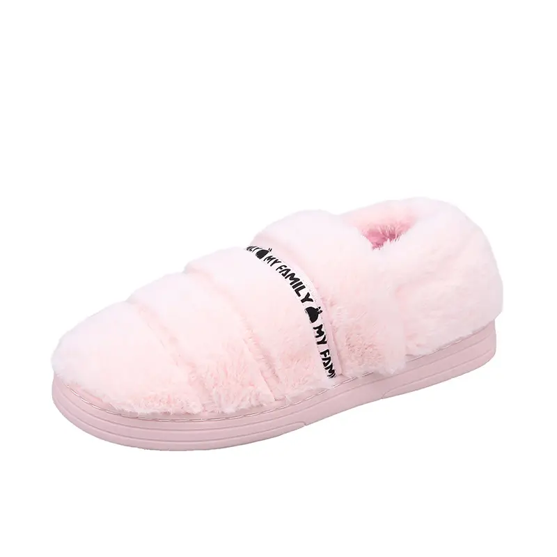 Home all-inclusive cotton shoes men's non-slip thick bottom warm couples plush slippers bag with women's indoor cotton slippers wholesale - Image 3
