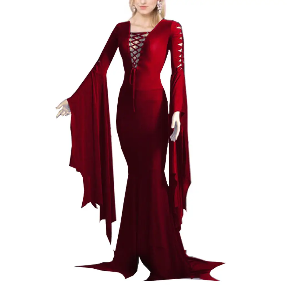 2023 Vampire Black Strap Dress Round Neck