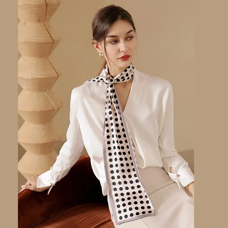 Women's Long Scarf with Polo Dot Print Wholesale - Image 5