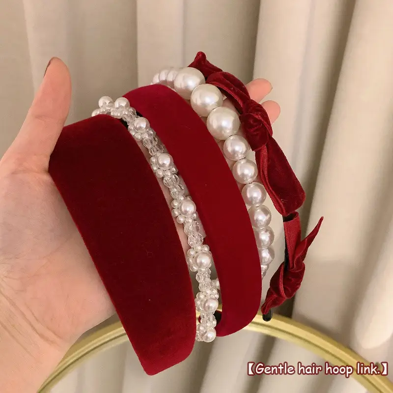 Black Pearl Hairpin Women's Winter Headband - Image 8