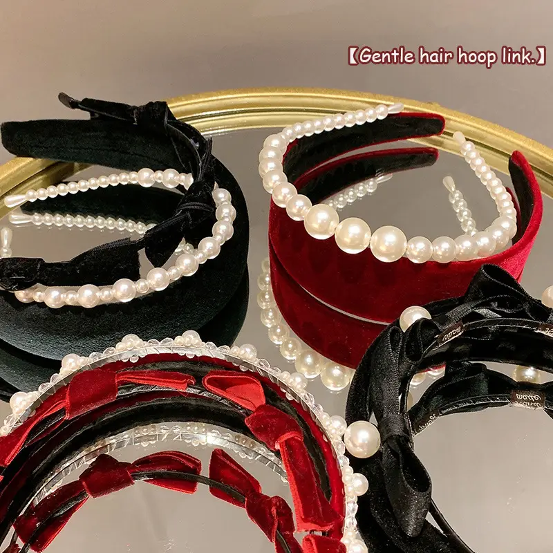 Black Pearl Hairpin Women's Winter Headband - Image 10