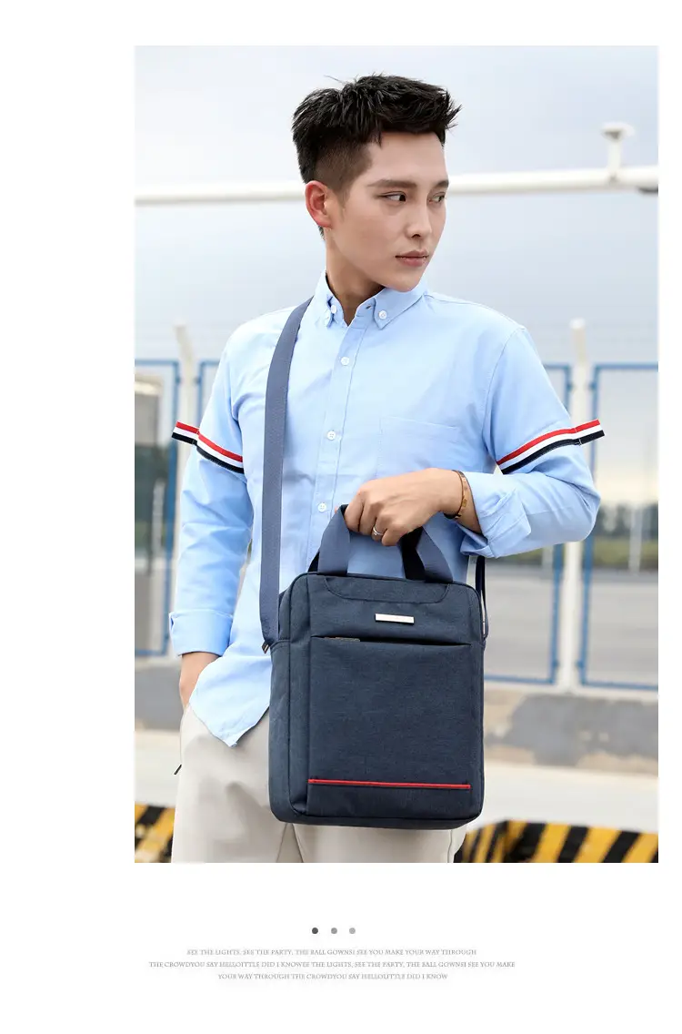 Men's Grey Crossbody Bag with Red Trim — feature 18