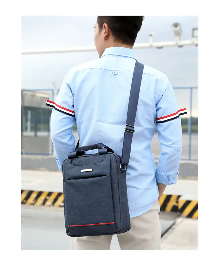 Men's Grey Crossbody Bag with Red Trim — feature 20