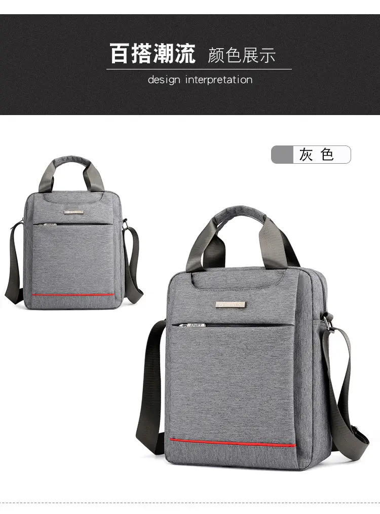 Men's Grey Crossbody Bag with Red Trim — feature 21