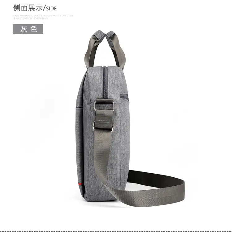 Men's Grey Crossbody Bag with Red Trim — feature 26