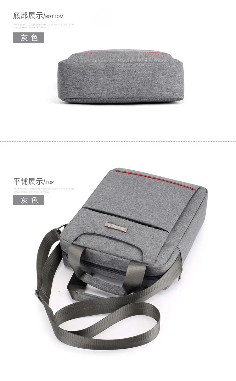 Men's Grey Crossbody Bag with Red Trim — feature 28