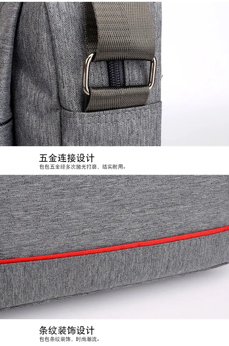 Men's Grey Crossbody Bag with Red Trim — feature 30