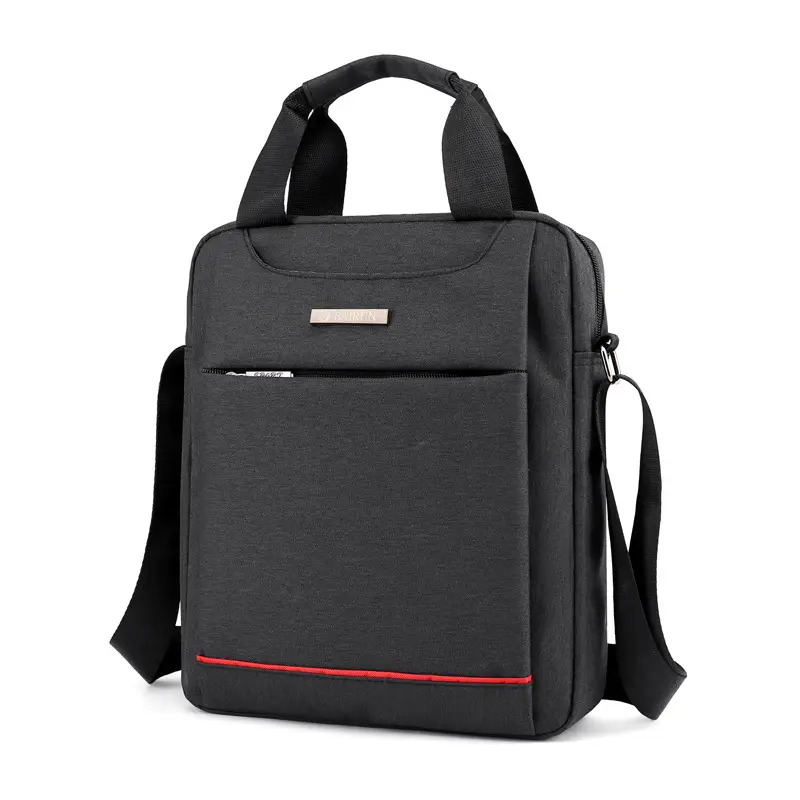 Men's Grey Crossbody Bag with Red Trim - Image 2
