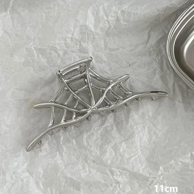 Large Hair Clip Multi-Silver Metal Geometric Shark Clip - Image 37