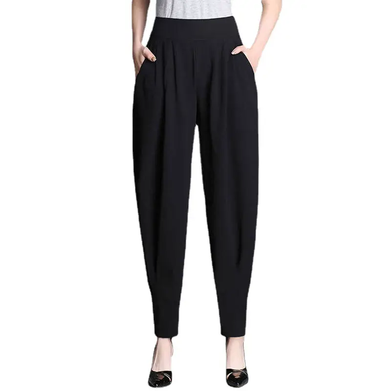 Women's Black Slim Fit Nine Point Pants Large