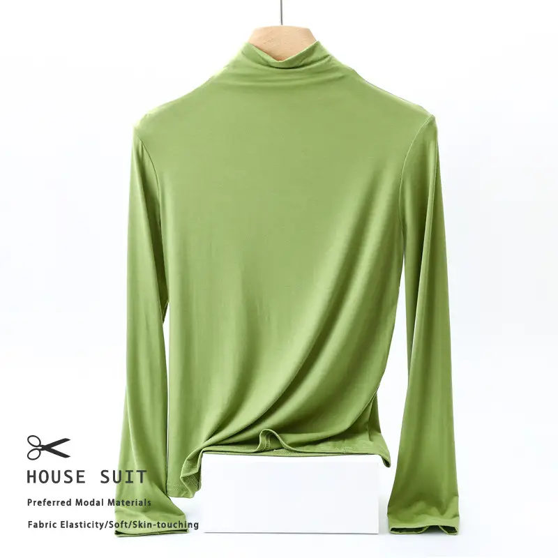 Women's Long Sleeve Collar Shirt Pink Modal - Image 10