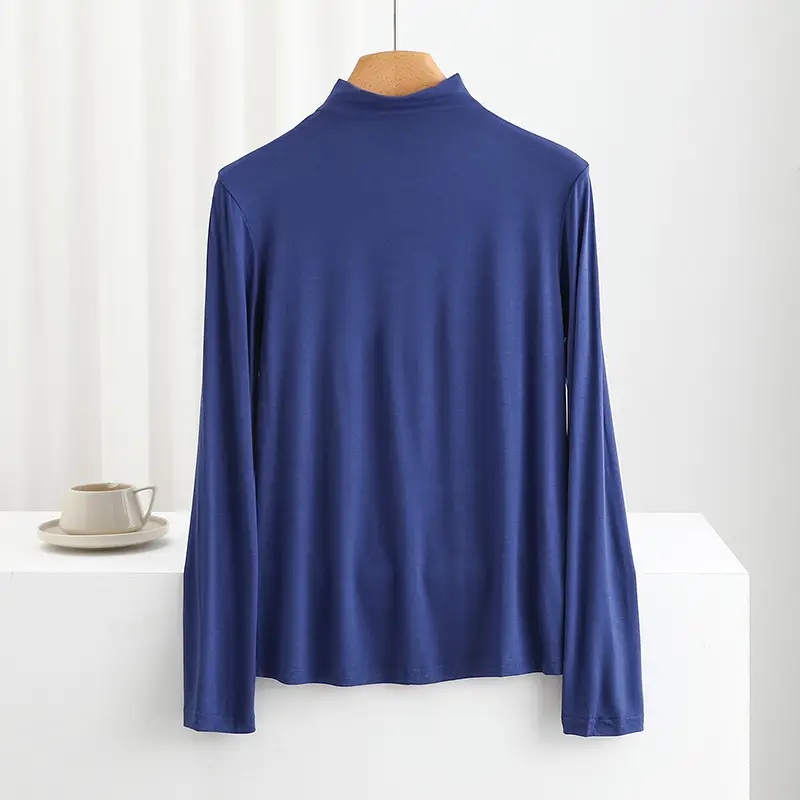 Women's Long Sleeve Collar Shirt Pink Modal - Image 18
