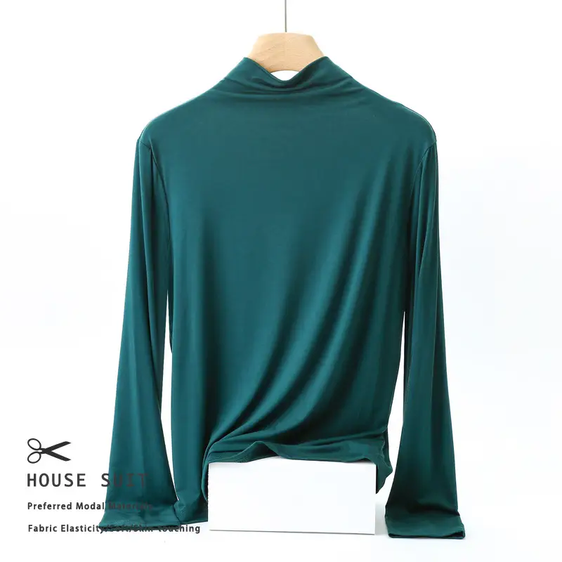 Women's Long Sleeve Collar Shirt Pink Modal - Image 4