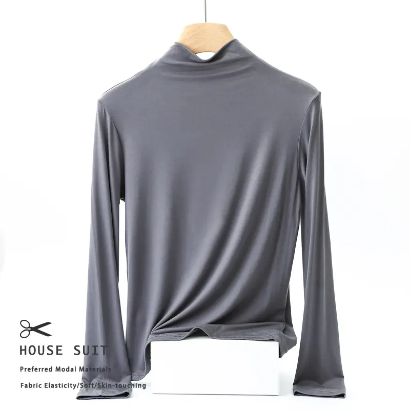 Women's Long Sleeve Collar Shirt Pink Modal - Image 9