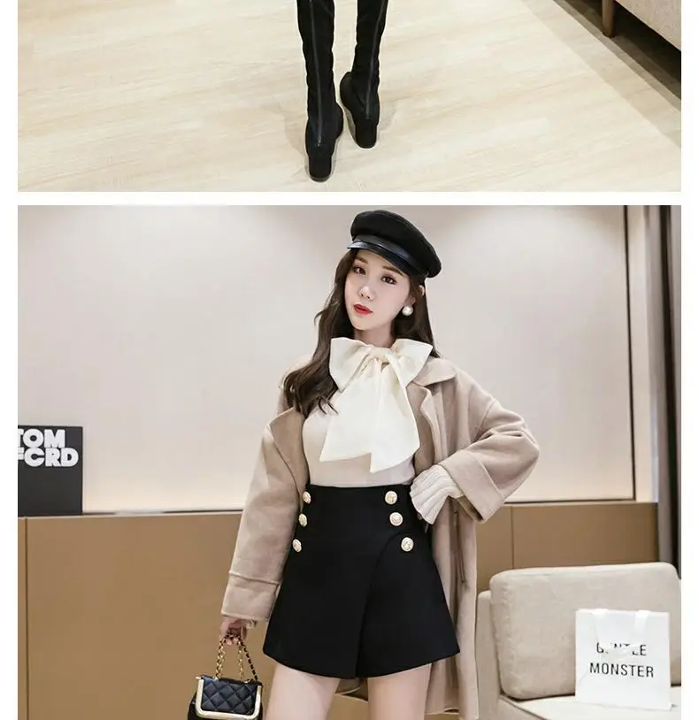 Women Woolen Skirt Set High Waist Wide Leg Winter 2024 — feature 14