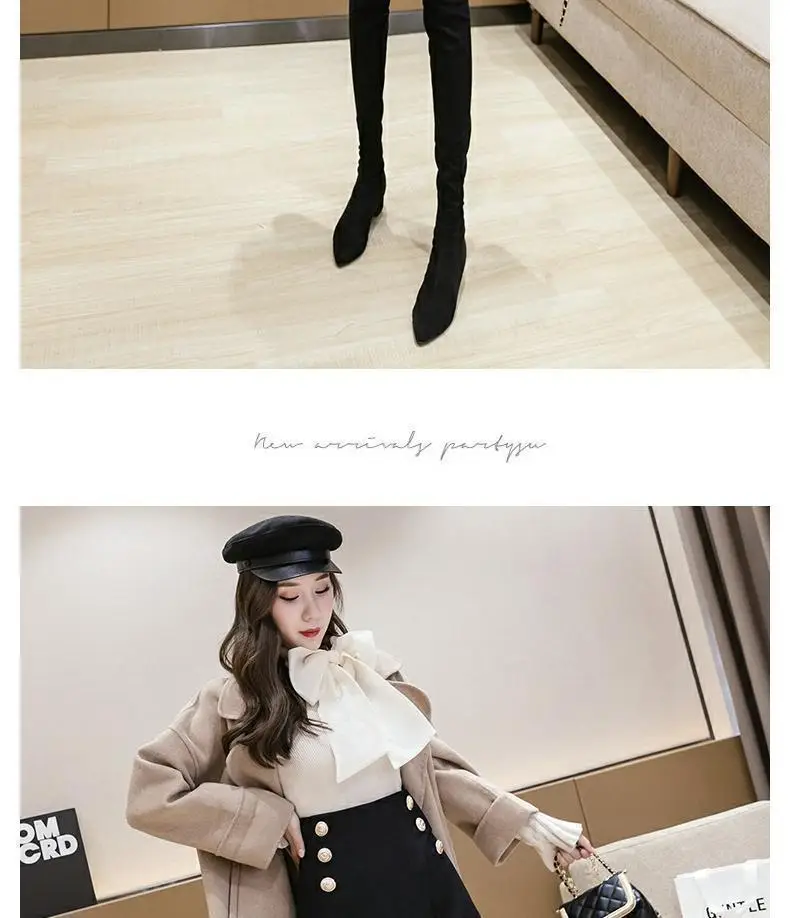 Women Woolen Skirt Set High Waist Wide Leg Winter 2024 — feature 15