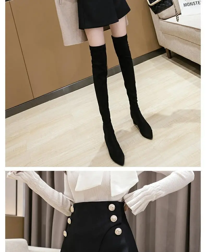 Women Woolen Skirt Set High Waist Wide Leg Winter 2024 — feature 16