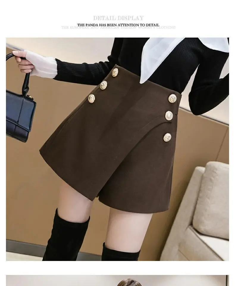 Women Woolen Skirt Set High Waist Wide Leg Winter 2024 — feature 6
