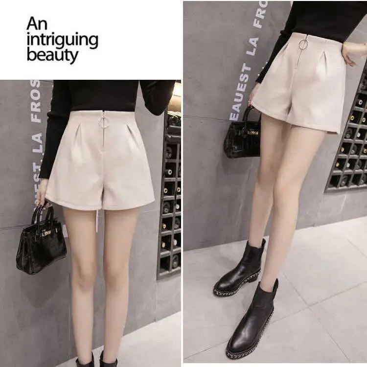 Women Woolen Skirt Set High Waist Wide Leg Winter 2024