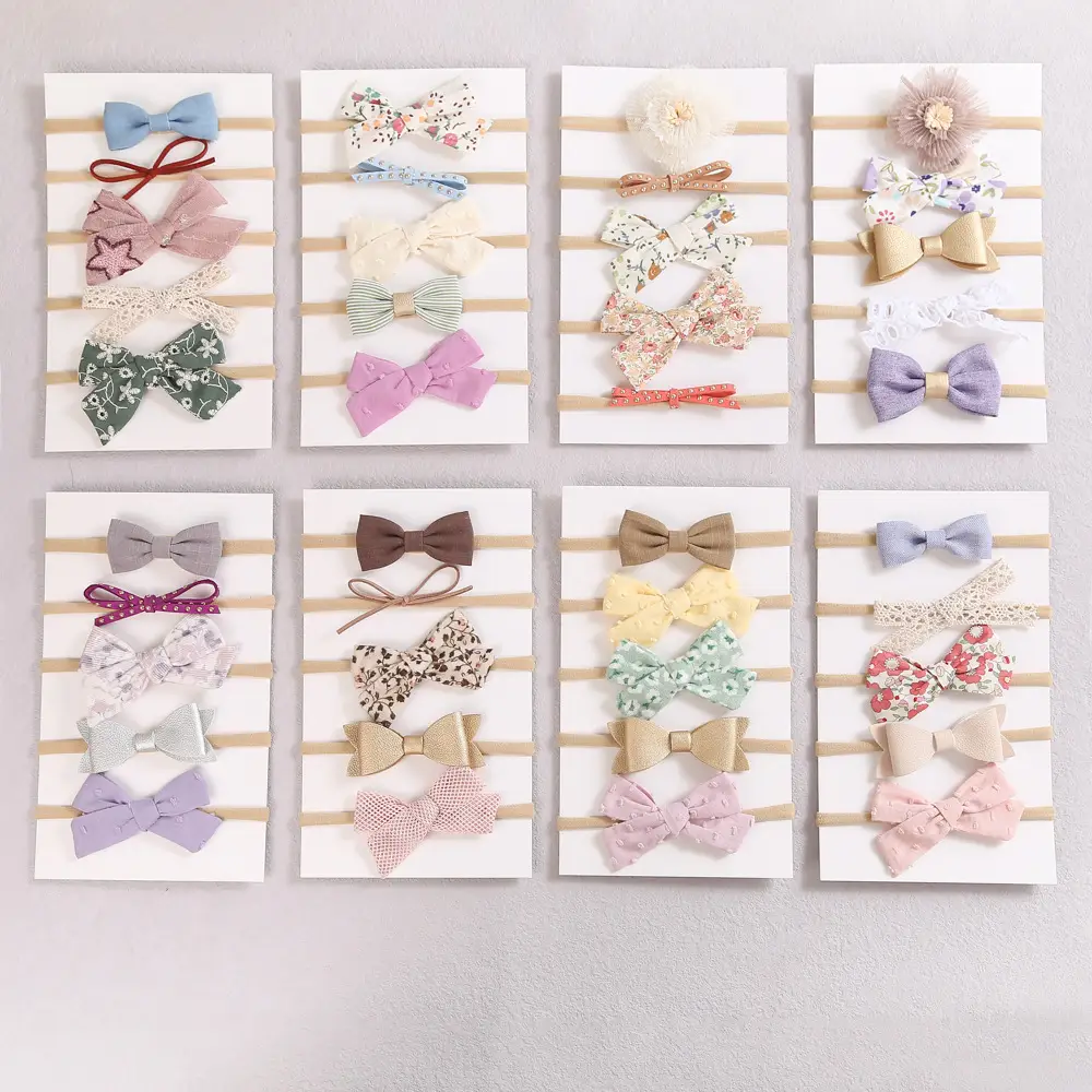 5-Piece Bow Baby Hair Bands Set for Girls - Image 8