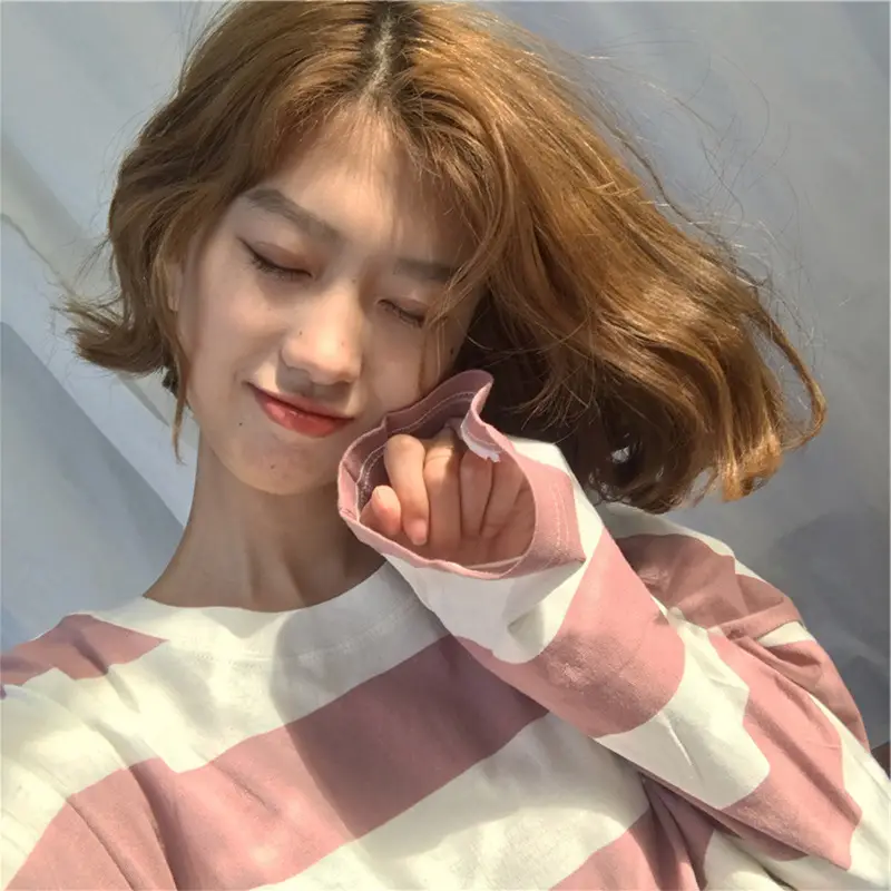 Autumn Long Sleeve Striped T-Shirt for Women Korean Style Loose Fit - Image 2
