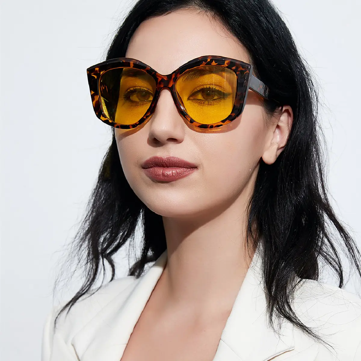 Multi-Sided Round Sunglasses for Women Men Tan Frame