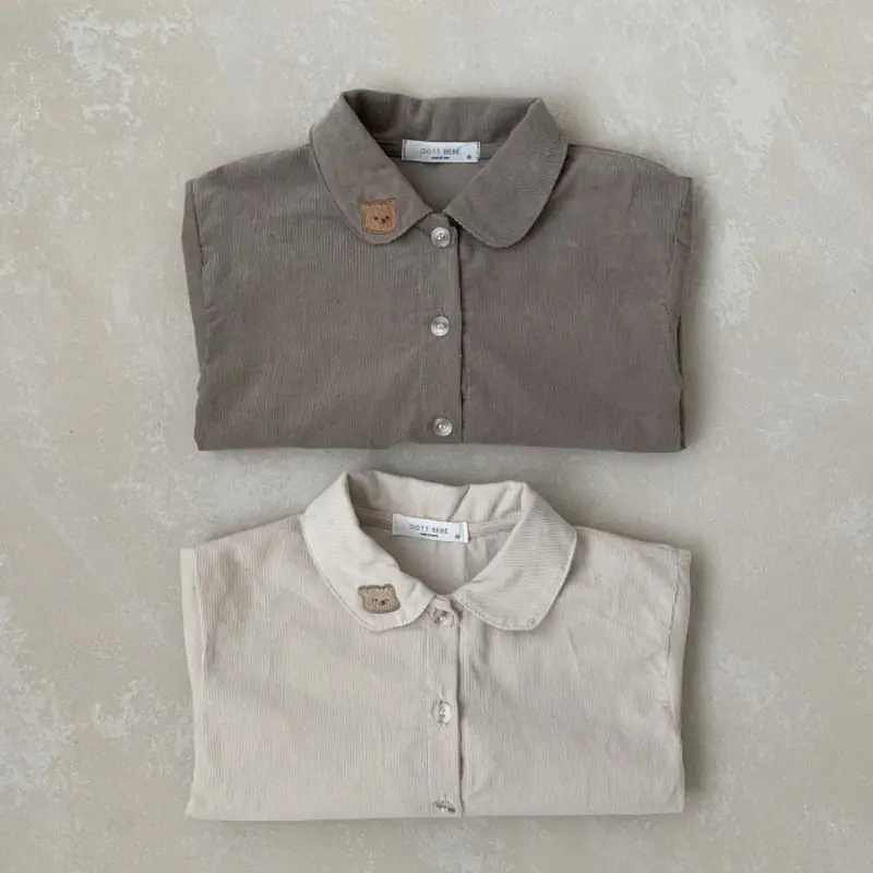 Korean Style Bear Pockets Cotton Shirt for Baby Toddler - Image 5