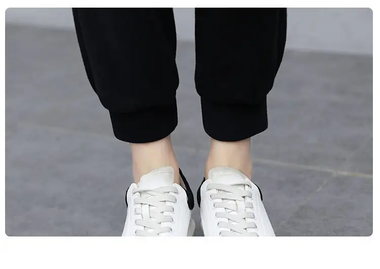 Women's Black Zipper Sweatpants Set Large European Style — feature 22