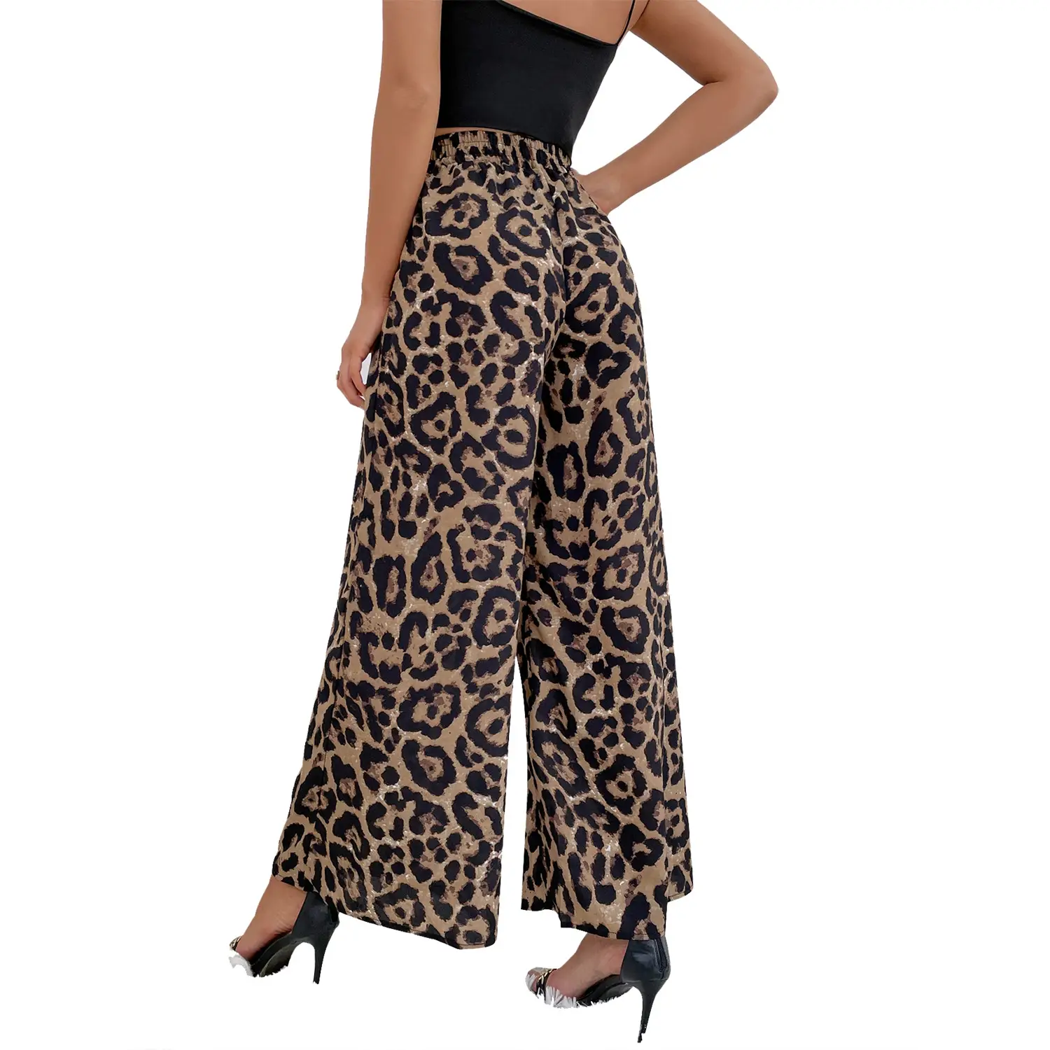 Women Leopard Print Casual Pants Set Europe America