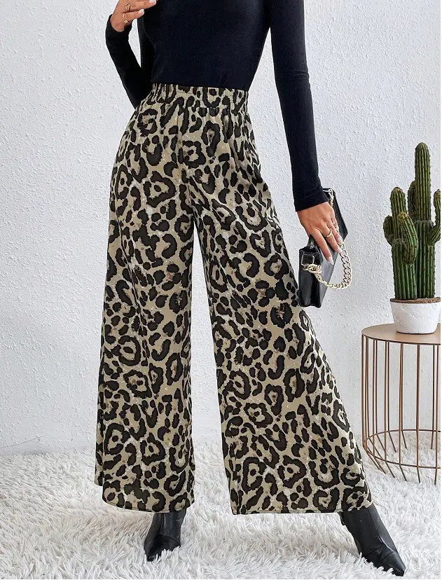 Women Leopard Print Casual Pants Set Europe America — feature 30