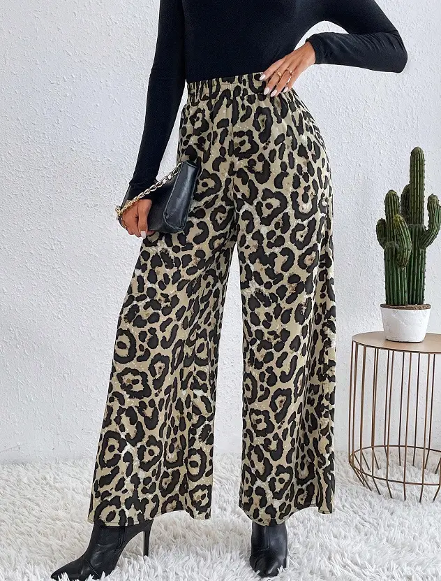 Women Leopard Print Casual Pants Set Europe America — feature 32