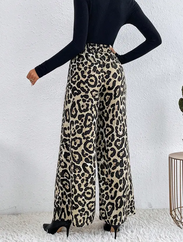 Women Leopard Print Casual Pants Set Europe America — feature 33