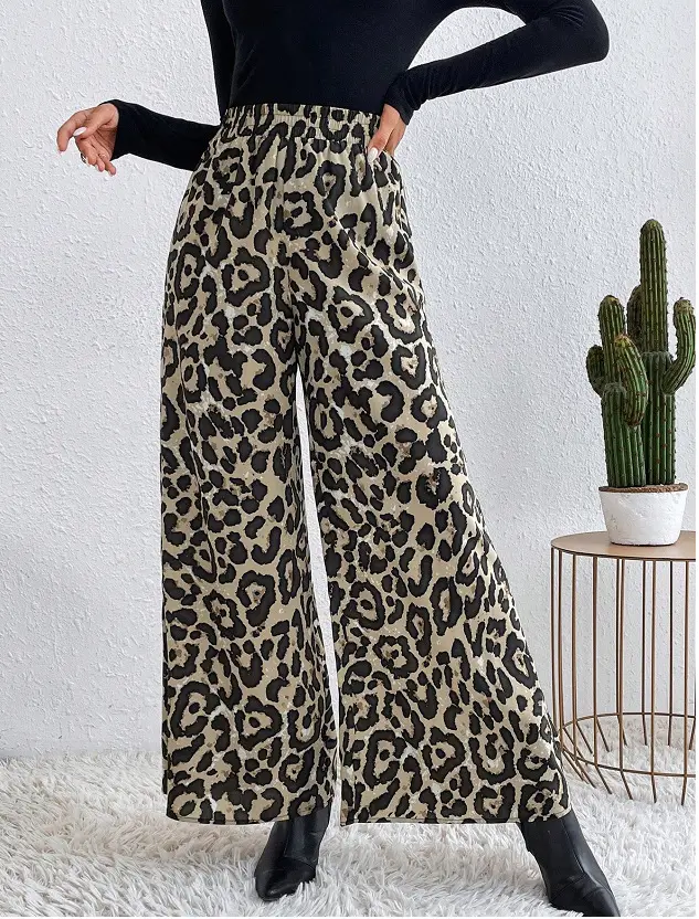 Women Leopard Print Casual Pants Set Europe America — feature 34