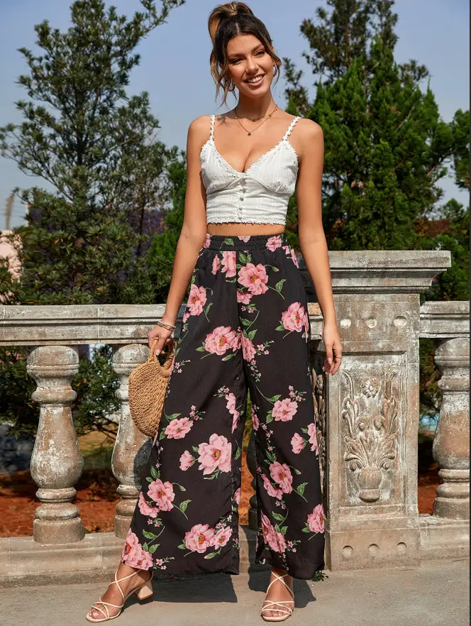 Women Leopard Print Casual Pants Set Europe America — feature 38