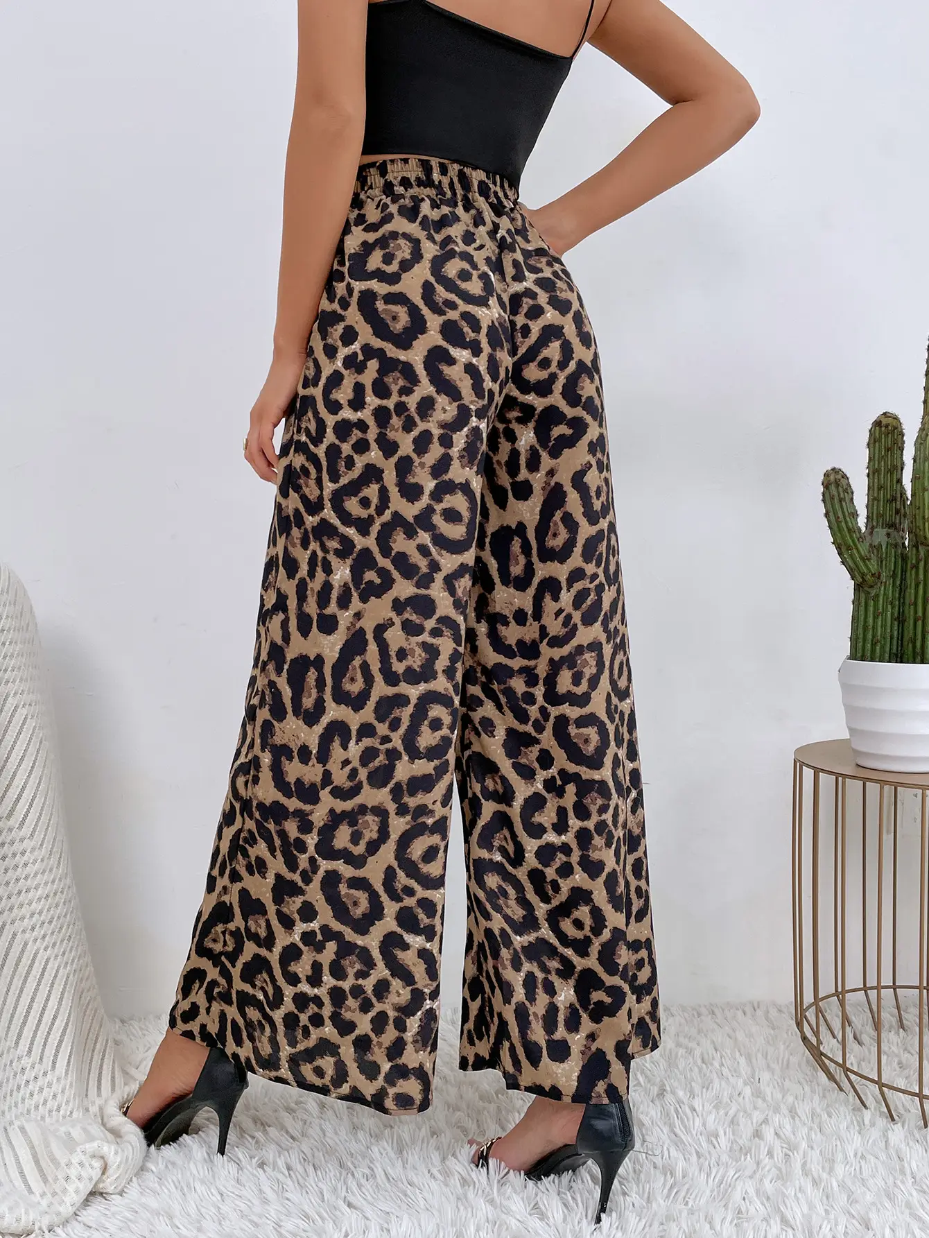 Women Leopard Print Casual Pants Set Europe America — feature 6