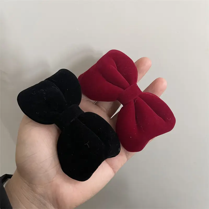 Korean Red Velvet Pearl Hairpin Spring Clip - Image 7